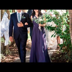 JJ’s House A Line V neck dress in Stormy